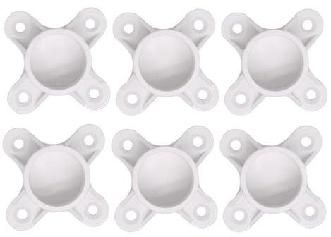 Geavonyg Paquete De 6 Tapas Brida Tubería PVC con Orificios Montaje Juego Cubiertas Brida para Estantes Almacenamiento Y Patas Soporte Conectores Tubería PVC