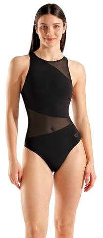 Arena Damen Arena Feel Women's Mesh Panels Angle Vent Back Sporty Ladies Bathing Swimsuit Badeanzug (1er Pack)