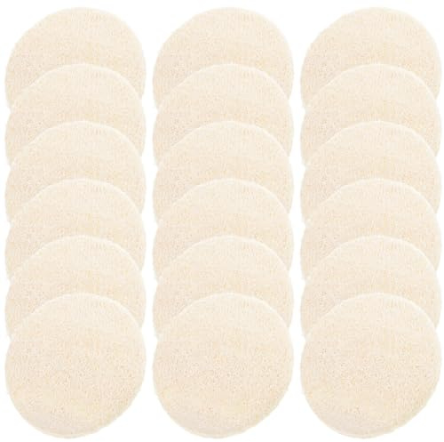 Sewroro 36 Stück Luffa Peelingpads 5,5x5,5cm Natürliches Luffa Material Sanftes Gesichts und Körperpeeling Kompakt und Vielseitig für Dusche und Reisende