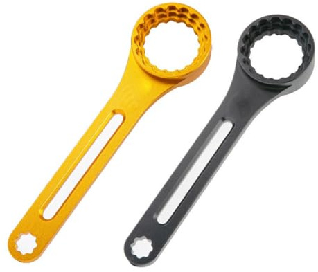 Emiif 6-in-1-Tretlagerschlüssel 12T/16T Werkzeug für SRAM Dub, FSA-386, GXP, MT800, BB9000 – Fahrradwartungswerkzeug aus Aluminiumlegierung