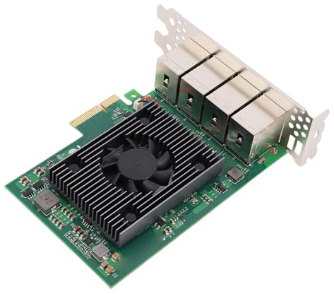 RASTKY Gigabit-Ethernet-PCI-Express-Netzwerkkarte, Effiziente Kühlung, 8 Ports RJ45 für Server, Gaming-Geräte, Plug-and-Play