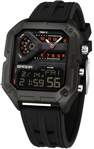 TICKEEN Uhren Herrenuhr für Herren Digitale Sportuhr Rechteckige Uhren mit großem Zifferblatt wasserdichte Uhren mit Alarm/Countdown/Dualzeit/Licht/Stoppuhr Multifunktionsarmbanduhr