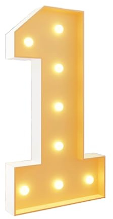 28-Zoll-Festzelt-Leuchtzahlen, LED-beleuchtete Festzelt-Zahlen, vorgeschnittener Rahmen, Mosaik-Zahlen for die Dekoration for 18. und 21. Geburtstag, Jahrestag, Hochzeit, Party(Number 1,WARM LIGHT)
