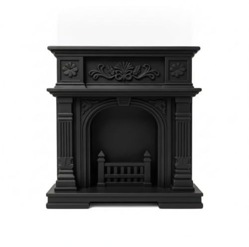 MagiDeal Caminetto in Miniatura Caminetto Miniature Caminetto per Casa Delle Bambole Modellino Ornamento con Mensola Vintage Più Schermo Decorativo Adatto per, Nero