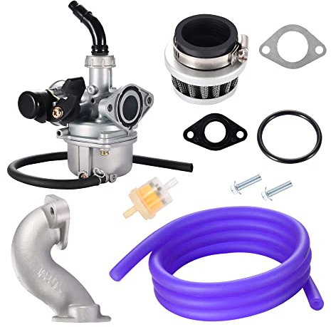 GOOFIT Carburatore Minimoto 19mm PZ19 con Filtro Aria 35 con Tubo Carburante sostituzione per XR CRF 50cc 70cc 90cc 110cc 125cc Scooter e Ciclomotore ATV Quad Viola
