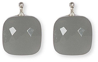 HEIDE HEINZENDORFF Einhängerpaar facettiertes Quarzglas, Grau, Gold