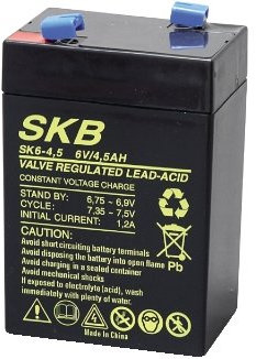 Batterie au Plomb Rechargeable SKB 6 V 4,5 Ah pour Jeux Pegperego Lampes d'urgence Beghelli