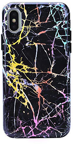 Velvet Caviar Compatible with iPhone Xs Max Color Changing Case - Cute Protective Phone Cases for Girls, Women (Holographic Black Marble)