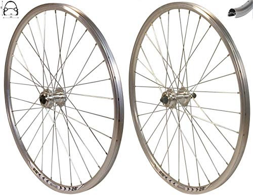 Redondo 28 Zoll Laufrad Set VR + HR Hohlkammer V-Profil Felge QR Silber Disc