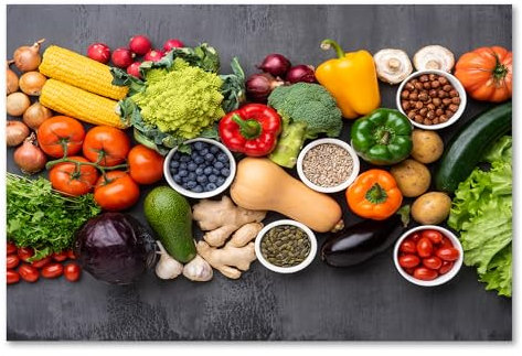 Postereck - 2838 - Gemüse, Kochen Küche Gesund Vegan Ernährung Bunt - Wandposter Fotoposter Bilder Wandbild Wandbilder - Poster - DIN A4-21,0 cm x 29,7 cm