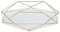 Cafopgrill Gold Spiegel Tablett, Schmuckablage Bad Sexangle Spiegel Metall Gold Kosmetik Schmuckablage Organizer Tablett Box Platte(Gold)