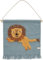 OYOY Mini Jumping Lion Wallhanger für Kinder - Wandteppich Kinderzimmer Löwe aus Wolle-Baumwolle 55x52 cm