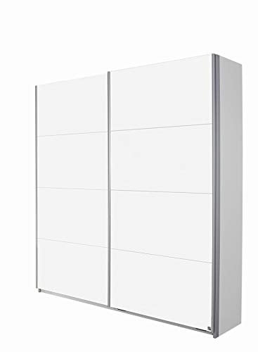 Rauch Möbel Minosa Schrank Kleiderschrank Schwebetürenschrank 2-türig, Weiß, inkl. Zubehörpaket Basic 2 Einlegeböden, BxHxT 181x197x48 cm