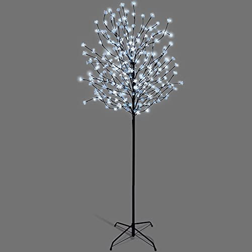 NETTA 7FT LED Cherry Blossom Tree, Pre-Lit 350 Lights, Auto-Off Timer and 8 Lighting Modes, 3M Power Cable, Suitable for Indoor and Outdoor Use - Cool White