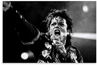 WSDSX Michael Jackson 128 Kunstdruck auf Leinwand, Star Icone, Pop-Art, klassische Rockmusik-Ikone Celebrity Poster, 40 x 60 cm