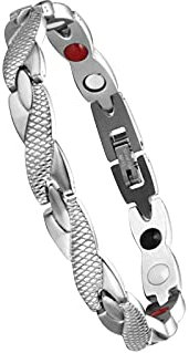 WDYY Elegantes Magnetfeldtherapie Fit Plus Armband, Abnehmen Gewichtsverlust Anti-Ermüdungs-Magnetarmband für Männer Frauen (Silver)