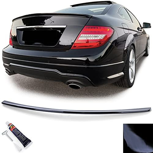 Sport Heckspoiler Lippe Schwarz Glanz für Mercedes C Klasse C204 Coupe 11-14