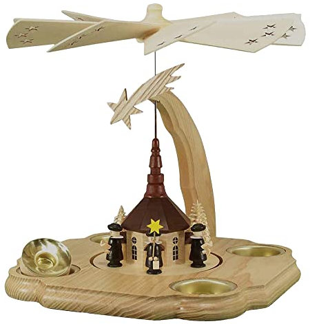 exclusiv-holzkunst Pyramide Seiffener Kirche mit Schweif