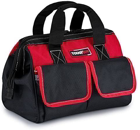 ToughHub 12 inch Tool Bag With 1680D Fabric– Heavy Duty small tools organisers – Multi Purpose wide open mouth 5 pockets – Electricians Tool bag for professionals