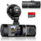 Abask J05 Dashcam Auto Dual 1080P Infrarot Nachtsicht Dash Cam Vorne Innen mit 32GB SD-Karte, 310° Weitwinkel, Autokamera mit Parküberwachung und Bewegungserkennung, G-Sensor, HDR, Loop-Aufnahm, Akku