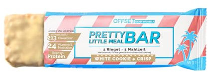 OFFSET Nutrition Abnehmriegel 6x55G - White Cookie & Crisp - [1 RIEGEL = 1 MAHLZEIT] - Bis zu 16G Eiweiß pro Proteinriegel | Fitness Riegel mit 24 Nährstoffen & Mineralien | Glutenfrei