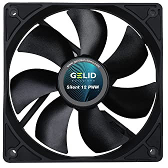 Gelid Solutions Silent 12 PWM Black Fan 120 mm CFM 54.9 Max dBA 32.1 Voltage (V) 12 Connector 3 Pin RPM 1200 120 x 120 x 25 mm Black