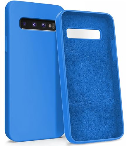 MyGadget Hülle für Samsung Galaxy S10 - Gummierte Handyhülle - [ 3 Layer Struktur ] Schutzhülle mit Soft Inlay & Hardcase Cover außen Königsblau