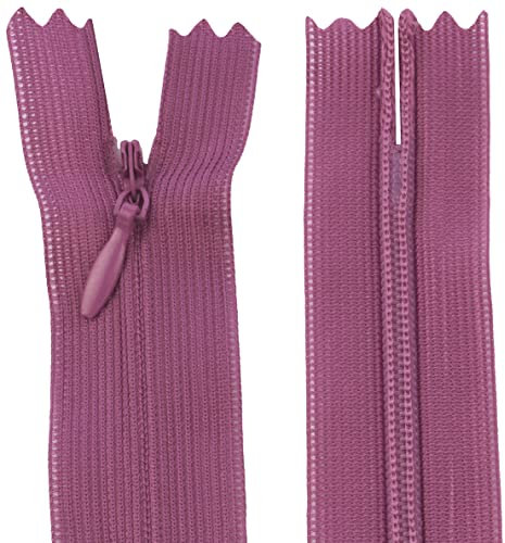 AERZETIX - C61716 - Satz mit 10 Reißverschlüssen unsichtbar 50cm Nicht trennbar - reißverschluß mit Gestell - Farbe Blaue Pflaume - Lederwaren Jeans Hosen Kleid Rock Schieber kleidungsstück nähen