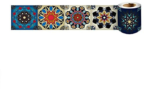 TapetenbordüRe Selbstklebende BordüRe Wand Wohnzimmer Tapeten Fliesenaufkleber Bad Dekoband Selbstklebend Blaues Oval 10cm X 240cm