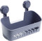 Zuvo Cesta de ducha con ventosa, sin taladros y adhesiva, el mejor organizador de ducha en accesorios de baño para jabón, champú, cepillo de dientes - Estante gris y ventosas