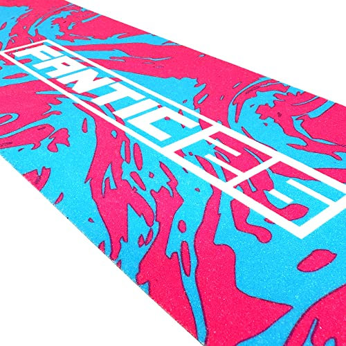 Fantic26 Stunt-Scooter Griptape Ersatz I Park I Kinder I Trick I Tret I Roller I Anti Rutsch Sandpapier 58,5cm I Passend für Decks bis 58,5cm x 15,5cm (Swirl Pink/Türkis)