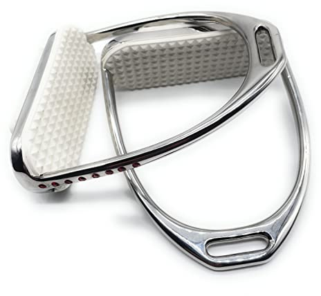 ARBO-INOX Steigbügel Edelstahl 12cm rostfrei mit roten Strasssteinchen