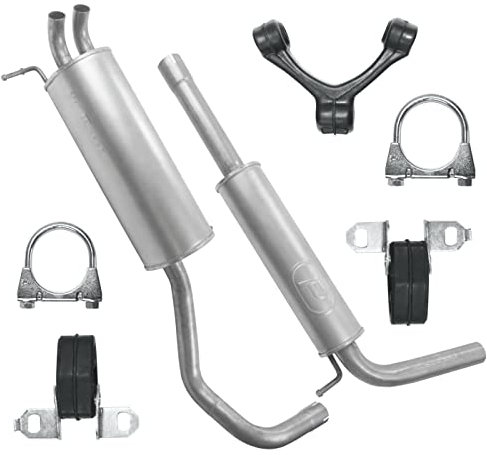 Polmo Schaldampferset Auspuff für Seat Ibiza 3 III 6L Fabia 1 I VW Polo 4 IV 9N 1.9 SDI 1.9 TDI 2.0