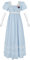 Nuoqi Frauen Regency Kleid Schärpe Rüschen Empire Taille Regency Ära Kleid Jane Austen Tee Party Ballkleid, Hell, blau, X-Groß