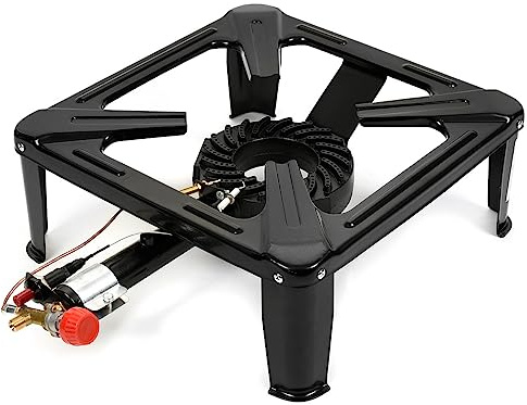 SEVICO Réchaud à gaz avec allumage piézo et sécurité d'allumage - Réchaud à gaz - Réchaud à gaz - Réchaud à gaz - Réchaud de camping - Wok - 7,5 kW - Pour camping