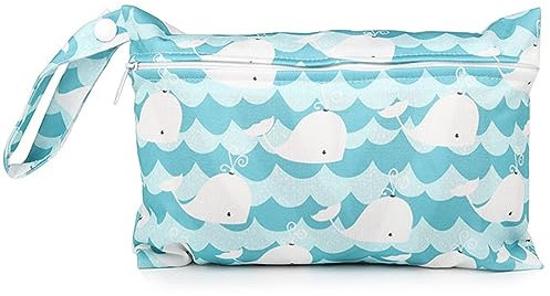 USTNIR Fenfang Wetbag, Borsa per Pannolini Impermeabile Riutilizzabile Lavabile Organizzatore Organizzatori Neonato Sacchetto del Pannolino con Doppia Cerniera per Viaggi Spiaggia Piscina Gym