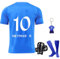 Ronronner Fußballtrikot für Kinder,Nr.10 Fußballtrikots,Trainingsanzug Fussball Jersey, Fussball Jersey Football Trikots,Fußballbekleidung mit Socken und Schlüsselanhänger für Kinder (24)