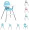 KikkaBoo Spoony, Hochstuhl Baby – Höhenverstellbar, Klappbar, Evolutiv, 3in1 Kindersitz bis 36 Monate mit Abnehmbarem Tablett, Kinderhochstuhl, Blau