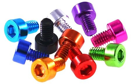 5 viti M5 M6 in lega di alluminio con esagono incassato, viti a brugola colorate, Vino rosso, M5x6mm