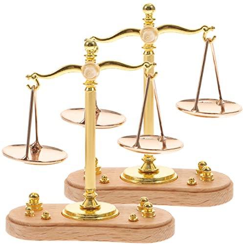 Vaguelly 2stücke Miniatur Balance Modell Dekorative Waage Für Puppenhaus Lehrspielzeug Kreativität Und Vorstellungskraft Für Junge Mädchen Für Landschaften Und Raumdekoration