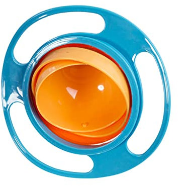 Gyro Magic 360 Rotating Bowl with Lid - 360 Degree Spill Resistant Bowl for Toddler, Baby, Kids & Children