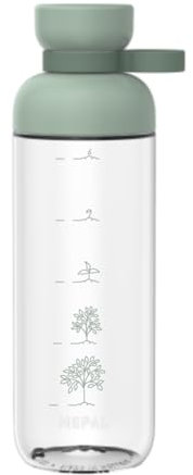 Mepal Trinkflasche mit Zeitmarkierungen - Motivations-Wasserflasche mit extra Trinkkomfort - Einzigartiger Größenangabe - BPA-frei & auslaufsicher - Grow the Tree - 700 ml - Nordic sage