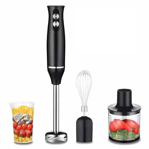 Mixeur Plongeant 4 En 1, Mixeur multifonction, Mixer plongeur, Mixeur éLectrique avec Fouet, avec hachoir 500ml, pour Purées, Aliments Bébés Mixeur, Faire Des Smoothies (500W 2 Vitesses)