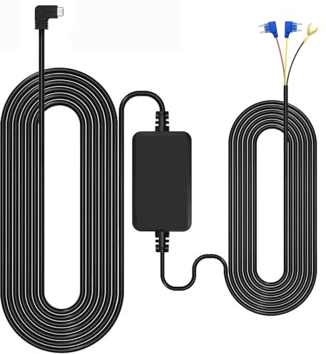 GKU D600 Dashcam Hardwire Kit, Typ C Port, geeignet für GKU D600/D600PRO/D700 Dashcams, 12V- 24V auf 5V 3A, 3,5 Meter Autoladekabel, Aktiviert den Parkmodus und den Niederspannungsschutz