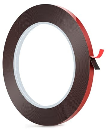 BTF-LIGHTING Nastro Biadesivo 19.7ft/6m x 0.3in/8mm Nastro di Montaggio Resistente Forte Nastro Adesivo Impermeabile per 5050SMD FCOB CCT RGB RGBW Strisce LED Installazione