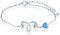MicLee Womens 925 Sterling Silver Zodiac Signs Bracelets Creative Libra with Heart Sapphire Bracelet for Ladies Girls Fashion Adjustable Length Zircon Bangle Novelty Jewellery