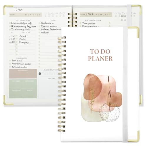 INYEEXUP Tagesplaner Notizbuch A5-60 Blätter (120 Seiten) To Do Listen Block Undatiert, Daily Planner 2025 und Mehr Perfekter To Do List für Büro, Schule Organizer, Rückkehr zur Schule Must-Have