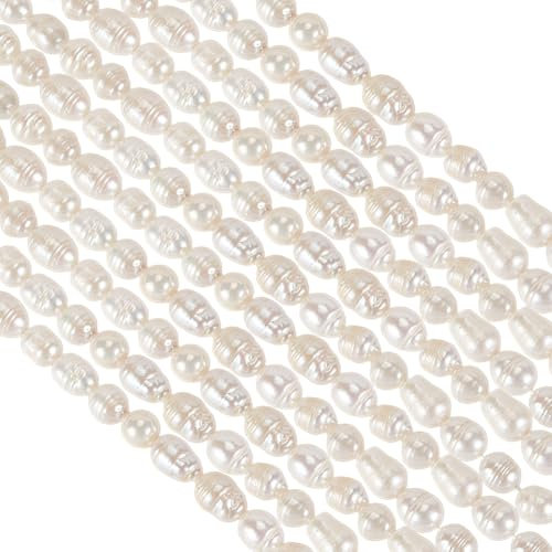 GOMAKERER Ca. 238 Stück Perlen 3mm Natürliche Weiße Süßwasserperlen Abstandsperlen Zum Auffädeln von Schmuck Halsketten Armbändern Ohrringen Basteln