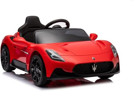 sun baby Kinderfahrzeug ab 3 Jahren Maserati GT Cabrio, Kinderauto mit Lichtfunktionen, Fernbedienung, MP3-Player, USB, Bluetooth (Rot)