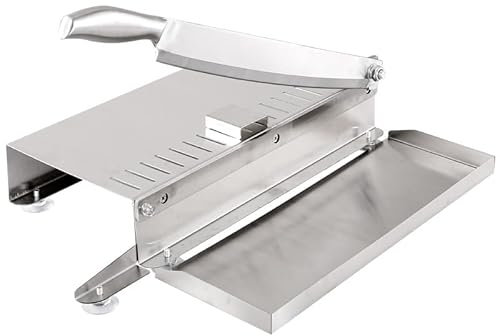 FUYAO Stainless Steel Manual Meat Cutting Machine, Multifunctional Bone Meat Slicer Machine For Home Commercial Use, Rib Fish Chicken Beef Cutting Tool For Frozen Meat